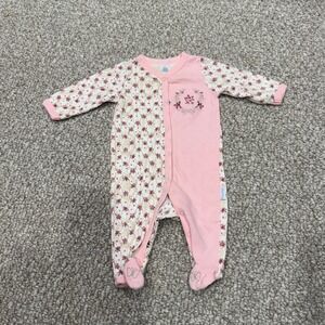 Vitamins Baby Girl Pink Floral Footed Pajama Sleeper Size 3 Months